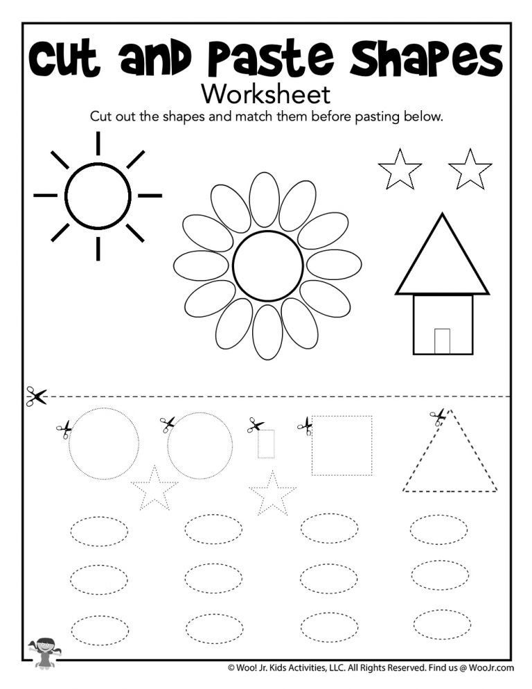 Printable Color Cut And Paste Worksheets For Kindergarten